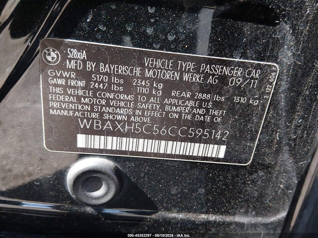 WBAXH5C56CC595142 2012 BMW 528I photo no. 9