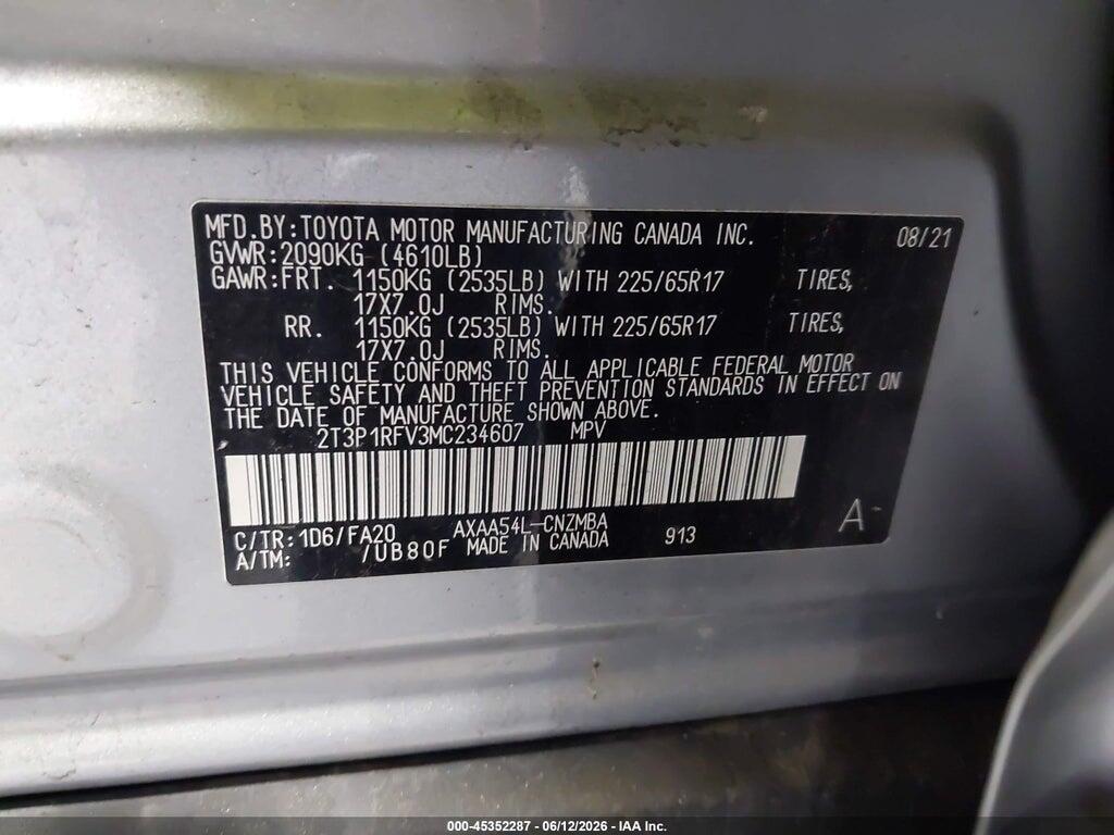 2T3P1RFV3MC234607 2021 TOYOTA RAV4 photo no. 9