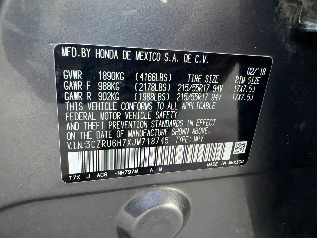 2018 HONDA HR-V EXL — Фото 10 из 14