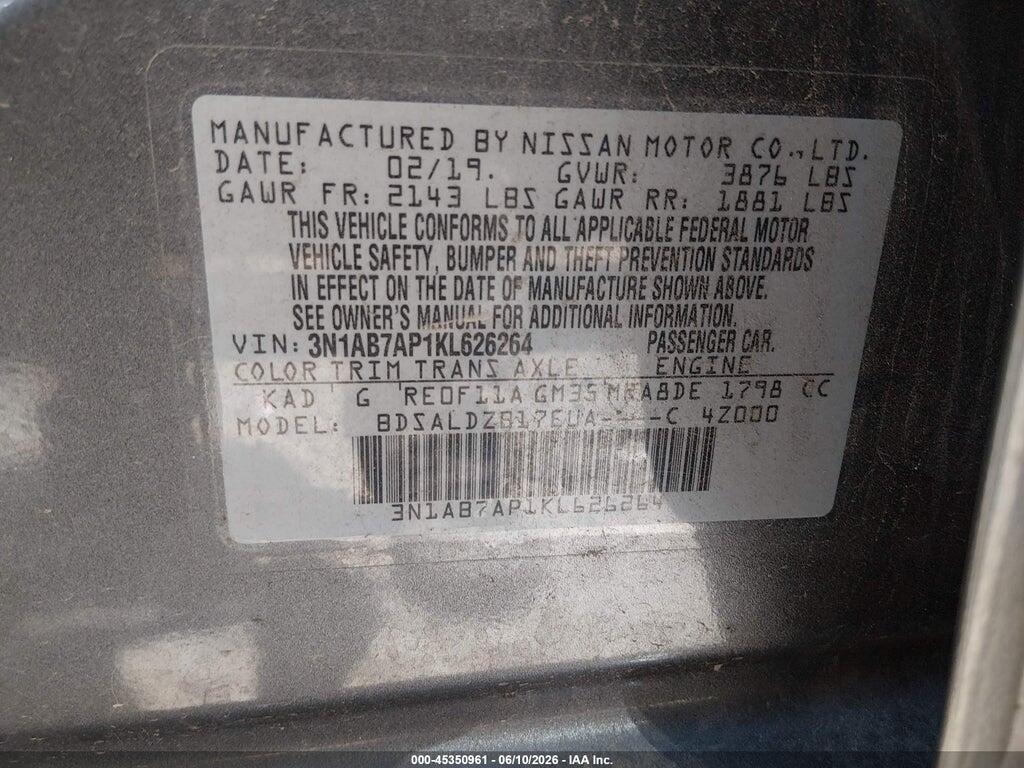 3N1AB7AP1KL626264 2019 NISSAN SENTRA photo no. 9