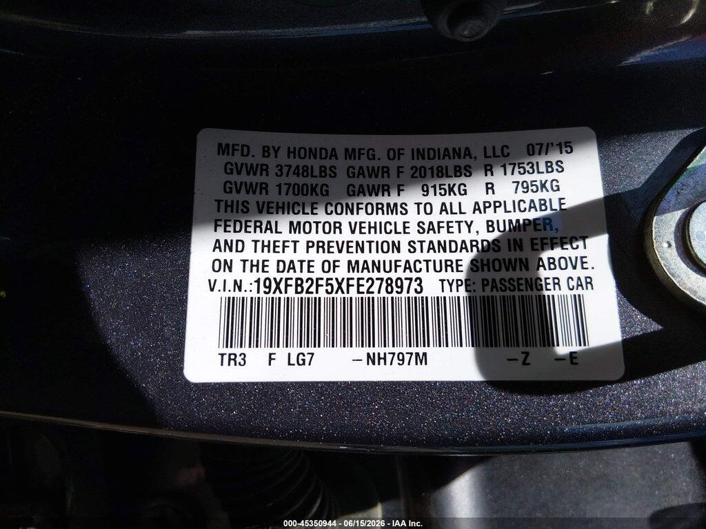 19XFB2F5XFE278973 2015 HONDA CIVIC photo no. 9