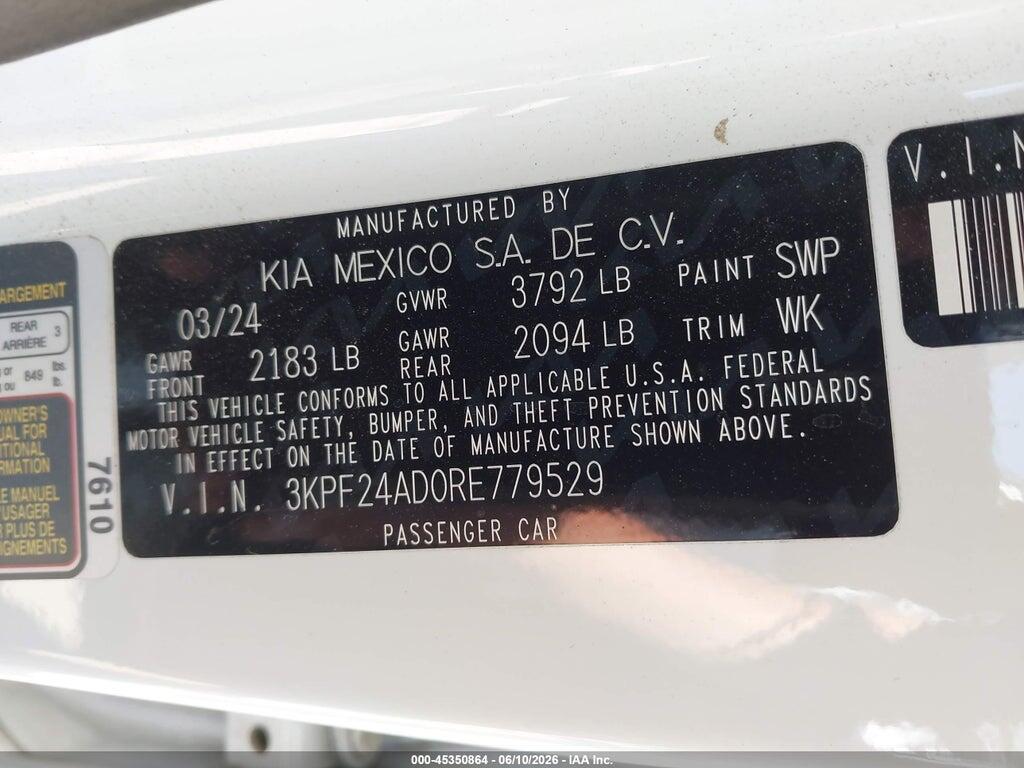 3KPF24AD0RE779529 2024 KIA FORTE photo no. 9