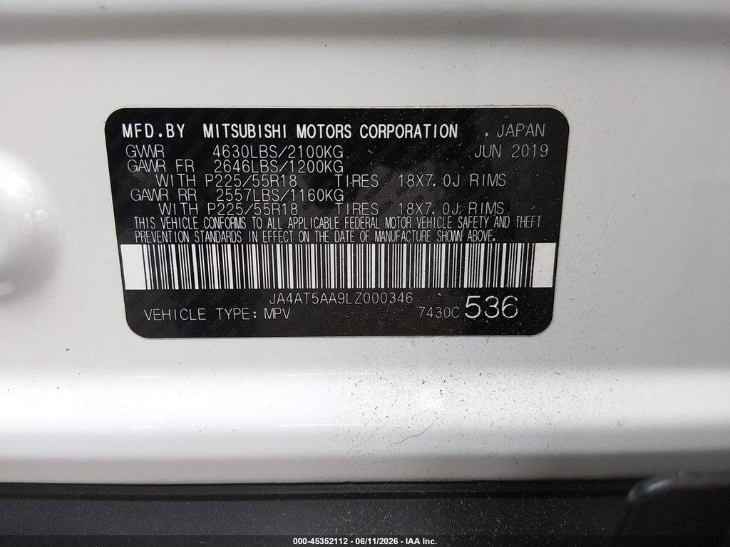 JA4AT5AA9LZ000346 2020 MITSUBISHI ECLIPSE CROSS photo no. 9