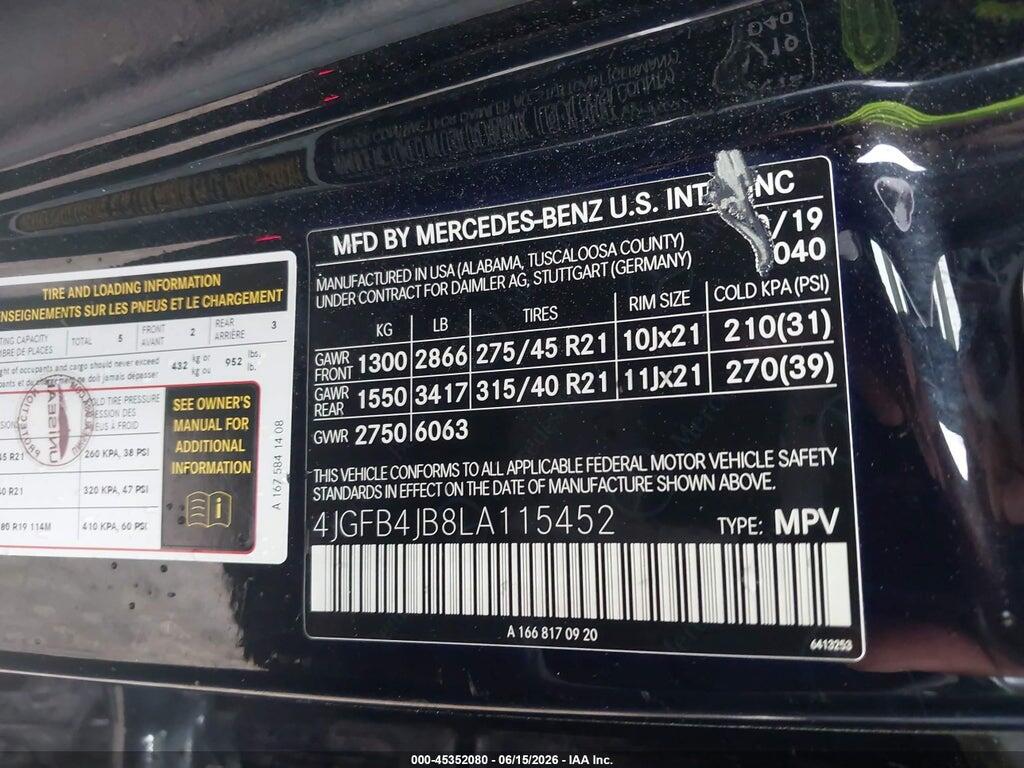 4JGFB4JB8LA115452 2020 MERCEDES-BENZ GLE 350 photo no. 9
