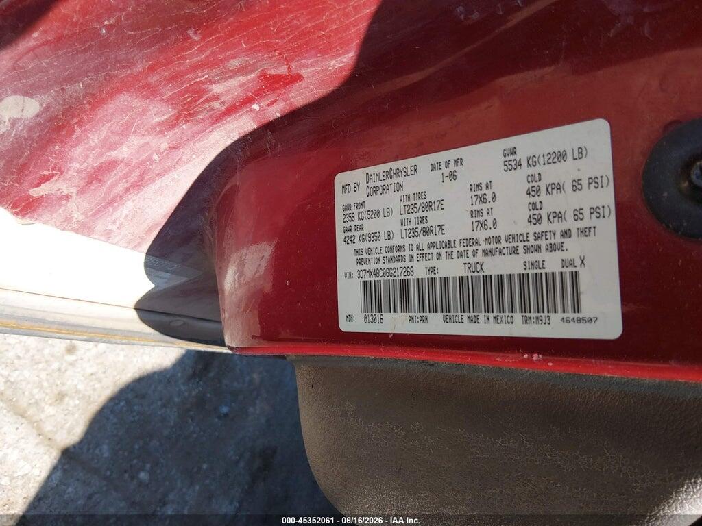 3D7MX48C06G217268 2006 DODGE RAM 3500 photo no. 9