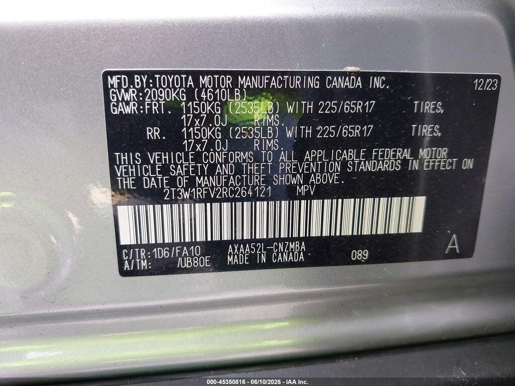 2T3W1RFV2RC264121 2024 TOYOTA RAV4 photo no. 9