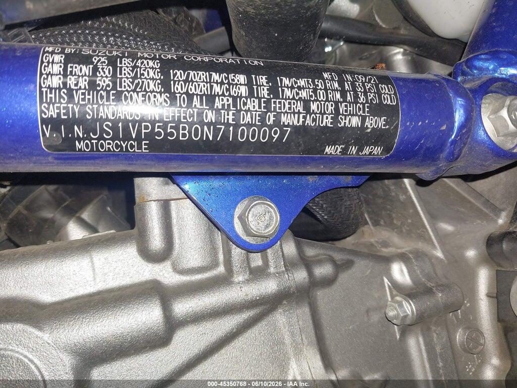 JS1VP55B0N7100097 2022 SUZUKI SV650 photo no. 10