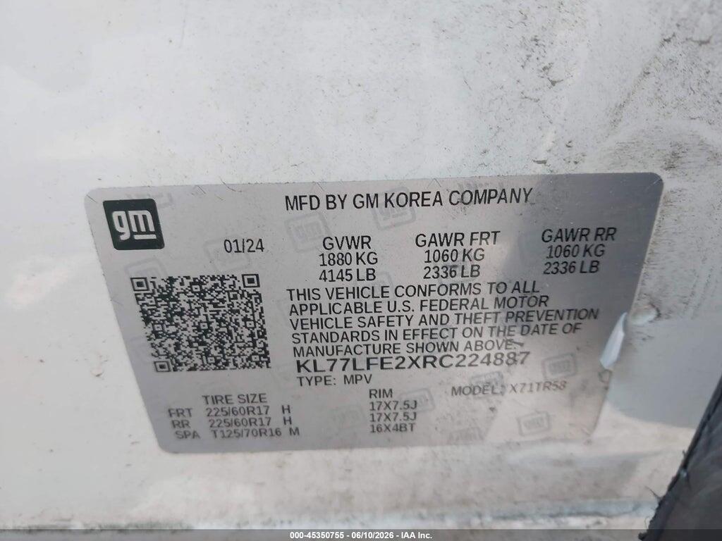 KL77LFE2XRC224887 2024 CHEVROLET TRAX photo no. 9