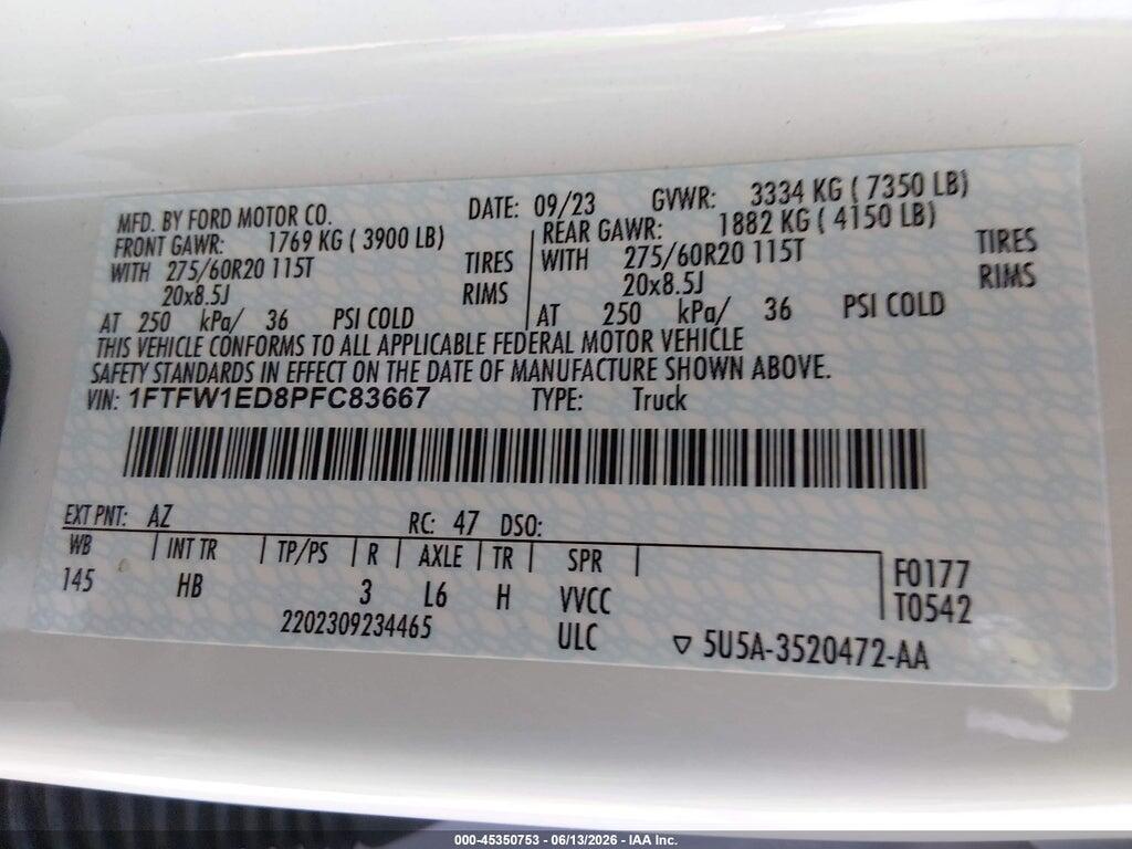 1FTFW1ED8PFC83667 2023 FORD F-150 photo no. 9