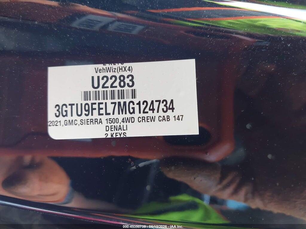 3GTU9FEL7MG124734 2021 GMC SIERRA 1500 photo no. 9