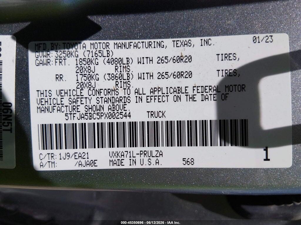 5TFJA5BC5PX002544 2023 TOYOTA TUNDRA photo no. 9