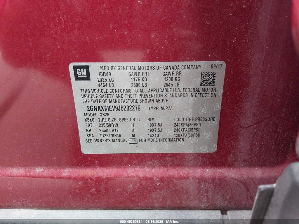2GNAXMEV9J6202279 2018 CHEVROLET EQUINOX photo no. 9