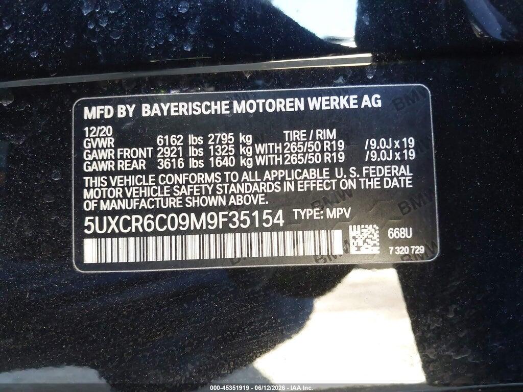 5UXCR6C09M9F35154 2021 BMW X5 photo no. 9