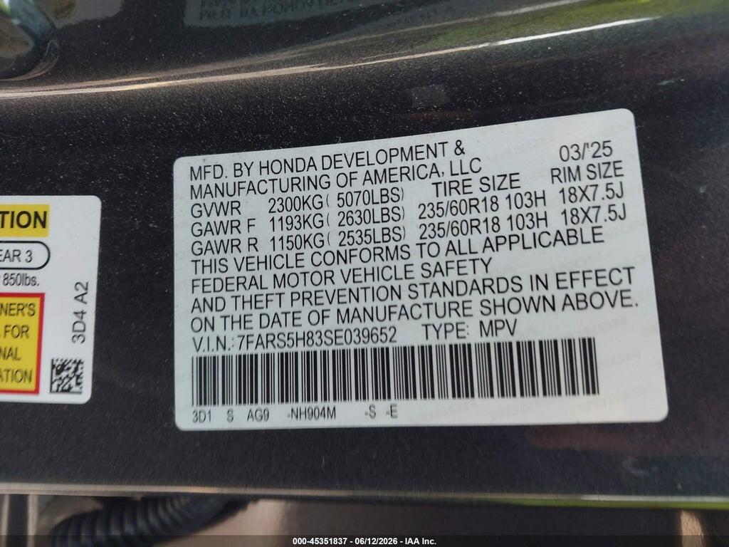 7FARS5H83SE039652 2025 HONDA CR-V HYBRID photo no. 9