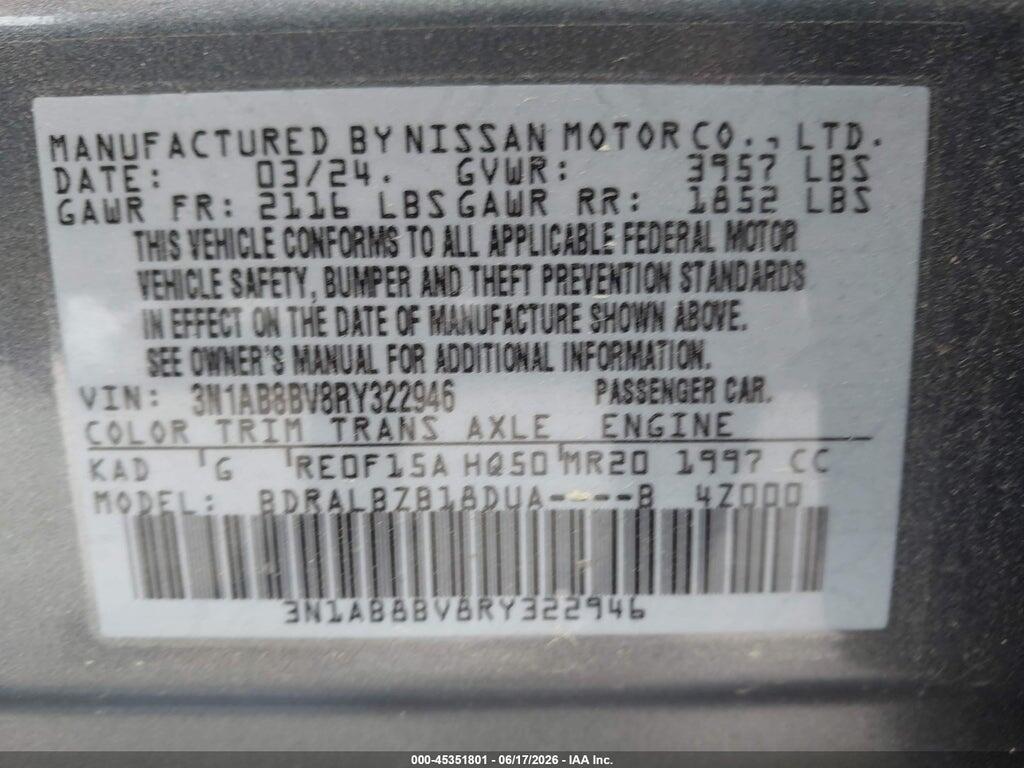 3N1AB8BV8RY322946 2024 NISSAN SENTRA photo no. 9