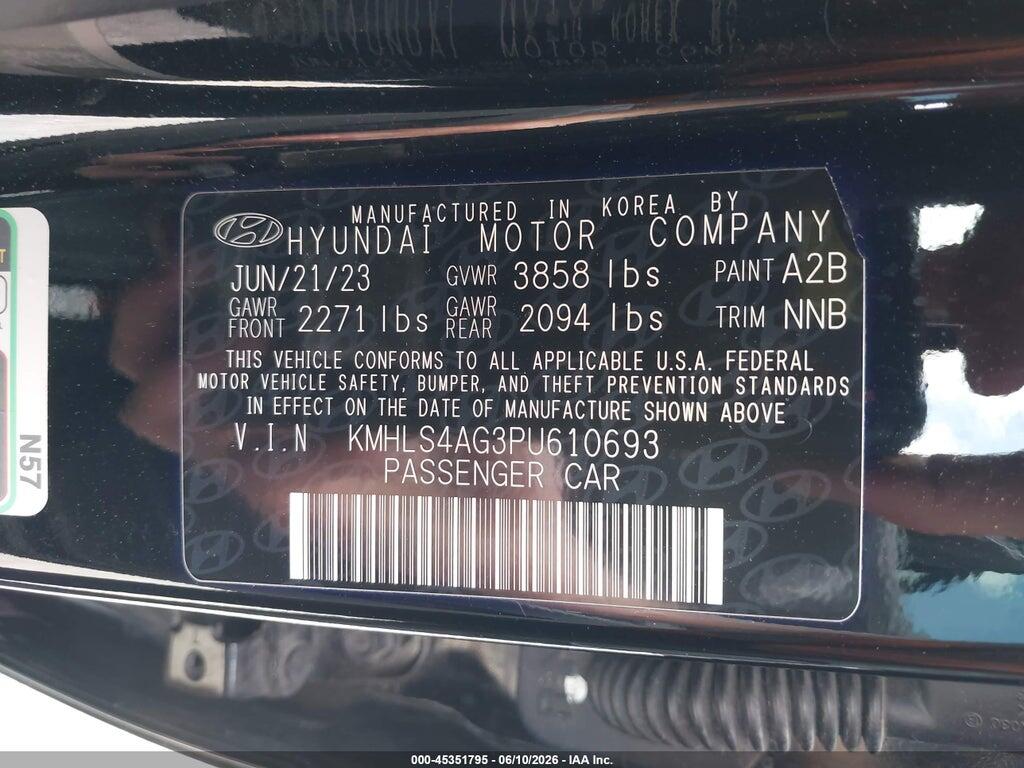 KMHLS4AG3PU610693 2023 HYUNDAI ELANTRA photo no. 9