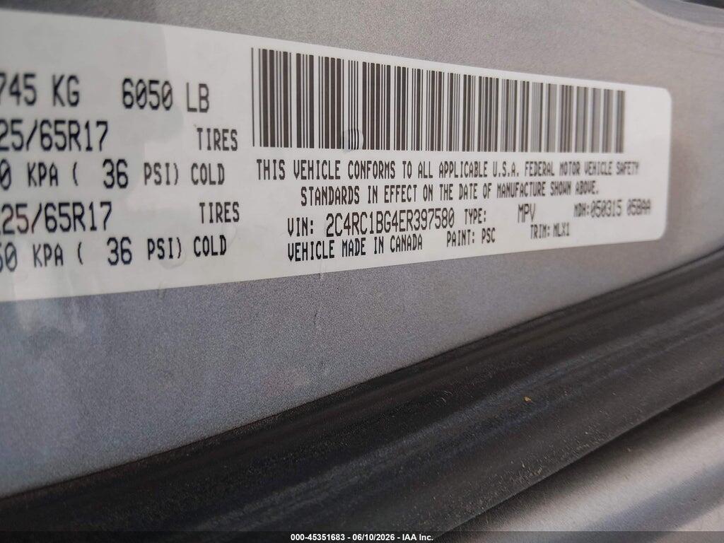 2C4RC1BG4ER397580 2014 CHRYSLER TOWN & COUNTRY photo no. 9