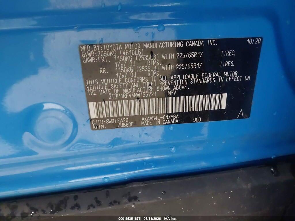 2T3P1RFV4MW155221 2021 TOYOTA RAV4 photo no. 9