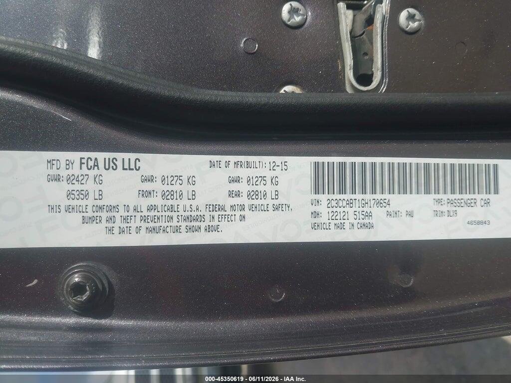2C3CCABT1GH170654 2016 CHRYSLER 300 photo no. 9