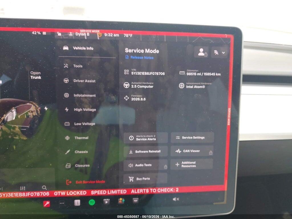 5YJ3E1EB8JF078706 2018 TESLA MODEL 3 photo no. 7