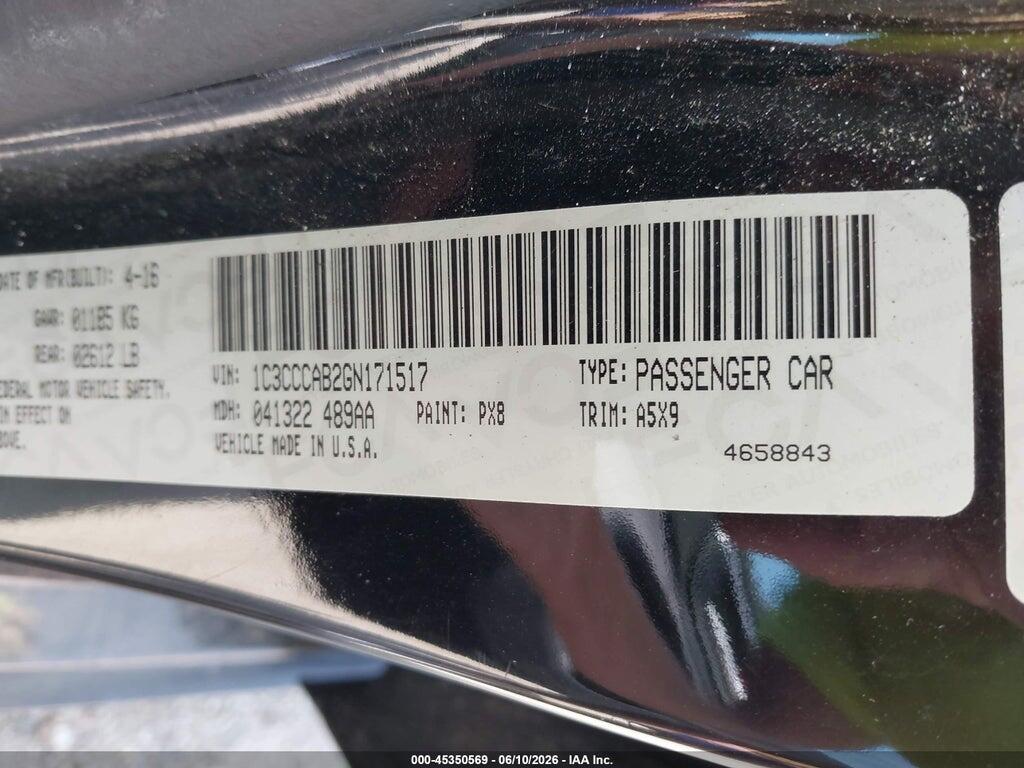 1C3CCCAB2GN171517 2016 CHRYSLER 200 photo no. 9