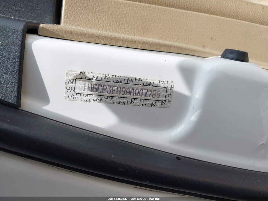 1HGCP3F89AA007789 2010 HONDA ACCORD photo no. 9