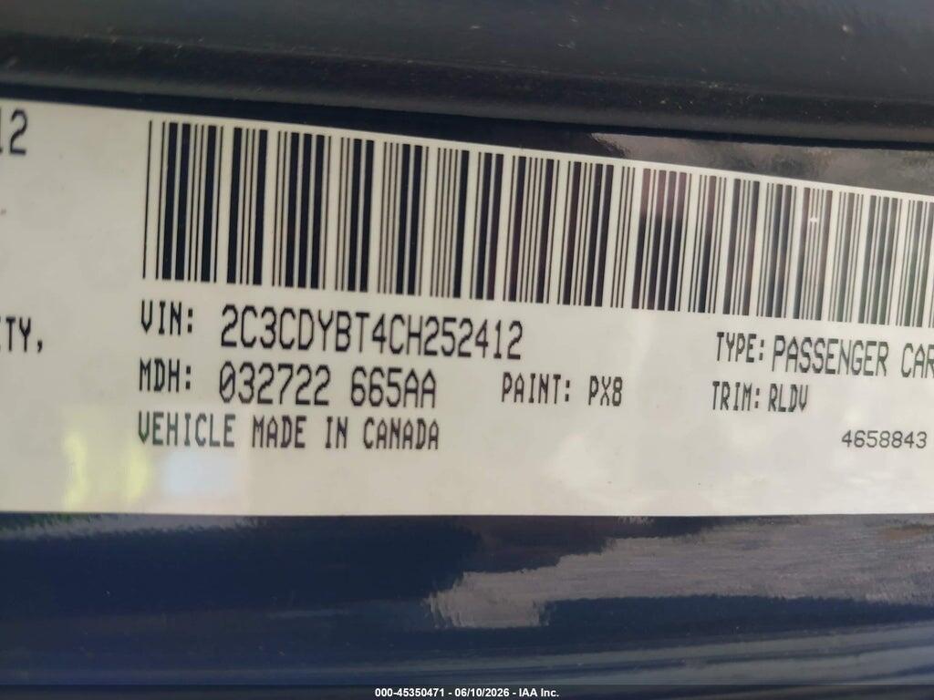 2C3CDYBT4CH252412 2012 DODGE CHALLENGER photo no. 9