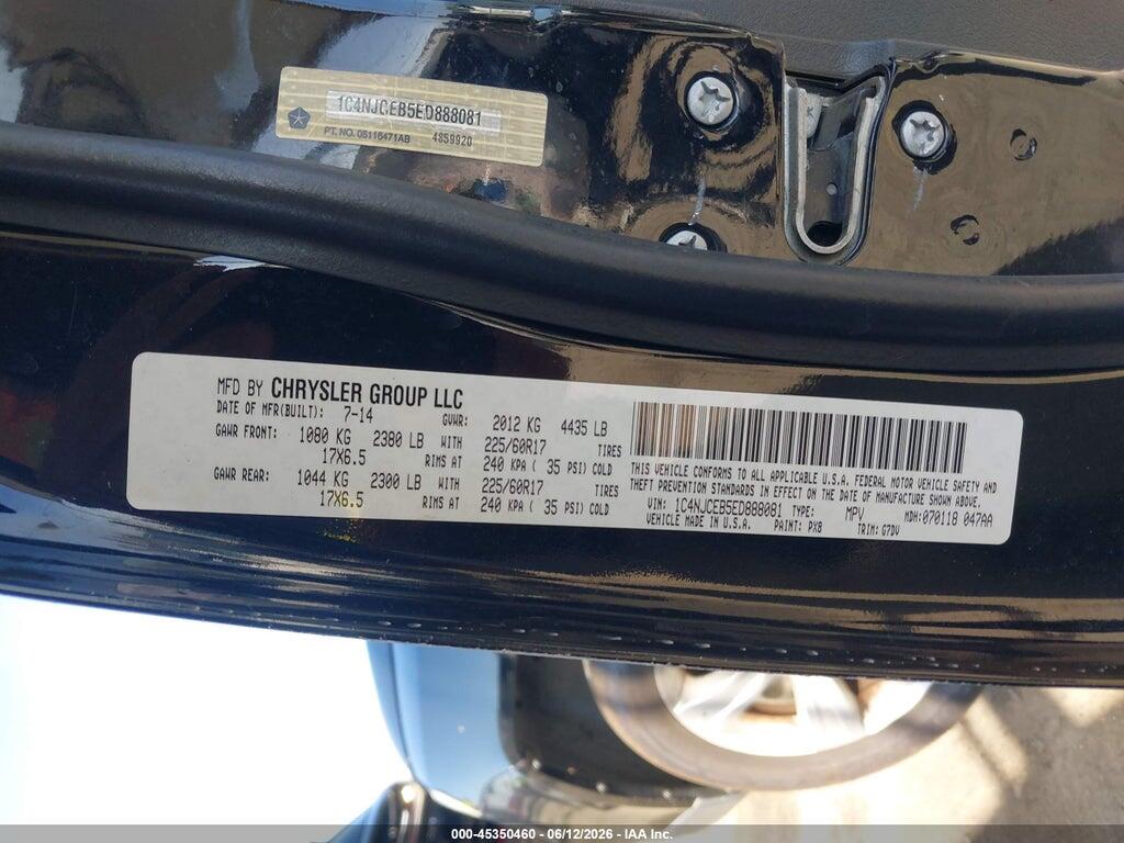 1C4NJCEB5ED888081 2014 JEEP COMPASS photo no. 9