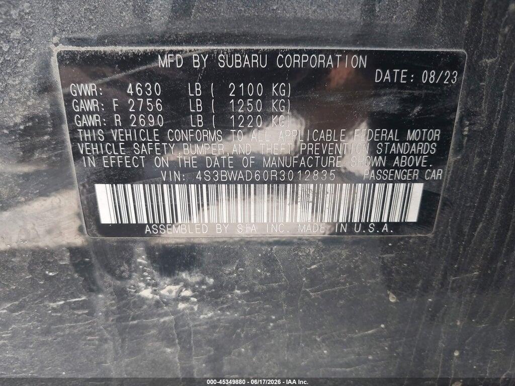 4S3BWAD60R3012835 2024 SUBARU LEGACY photo no. 9