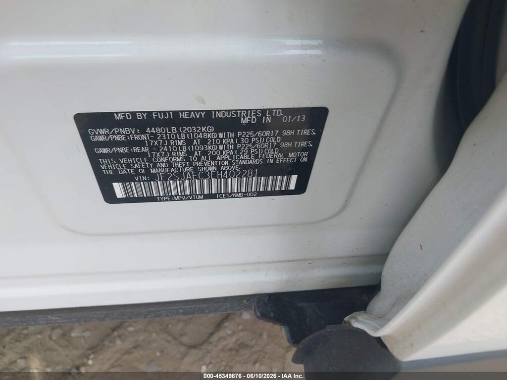 JF2SJAEC3EH402281 2014 SUBARU FORESTER photo no. 9