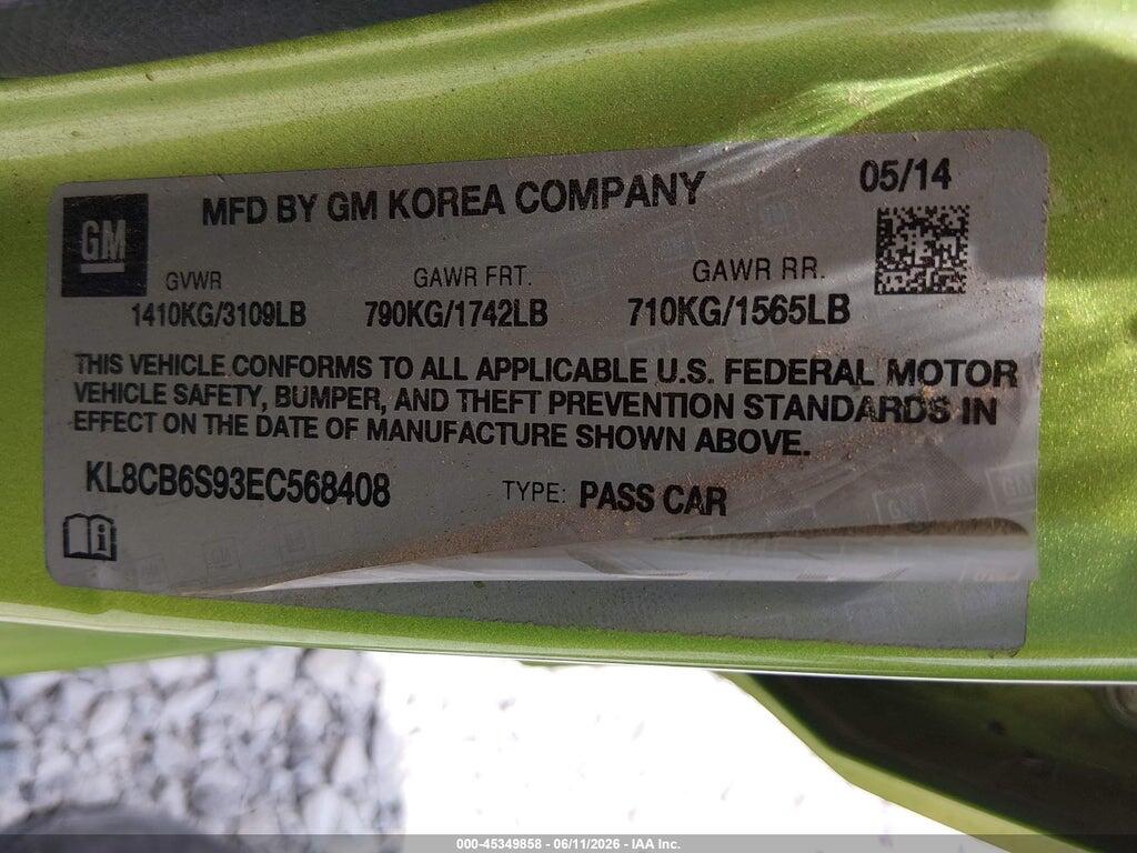 KL8CB6S93EC568408 2014 CHEVROLET SPARK photo no. 9