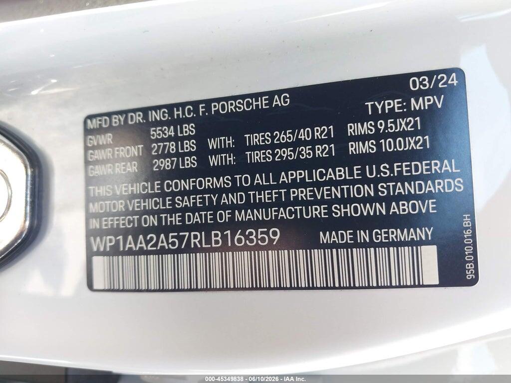WP1AA2A57RLB16359 2024 PORSCHE MACAN photo no. 9