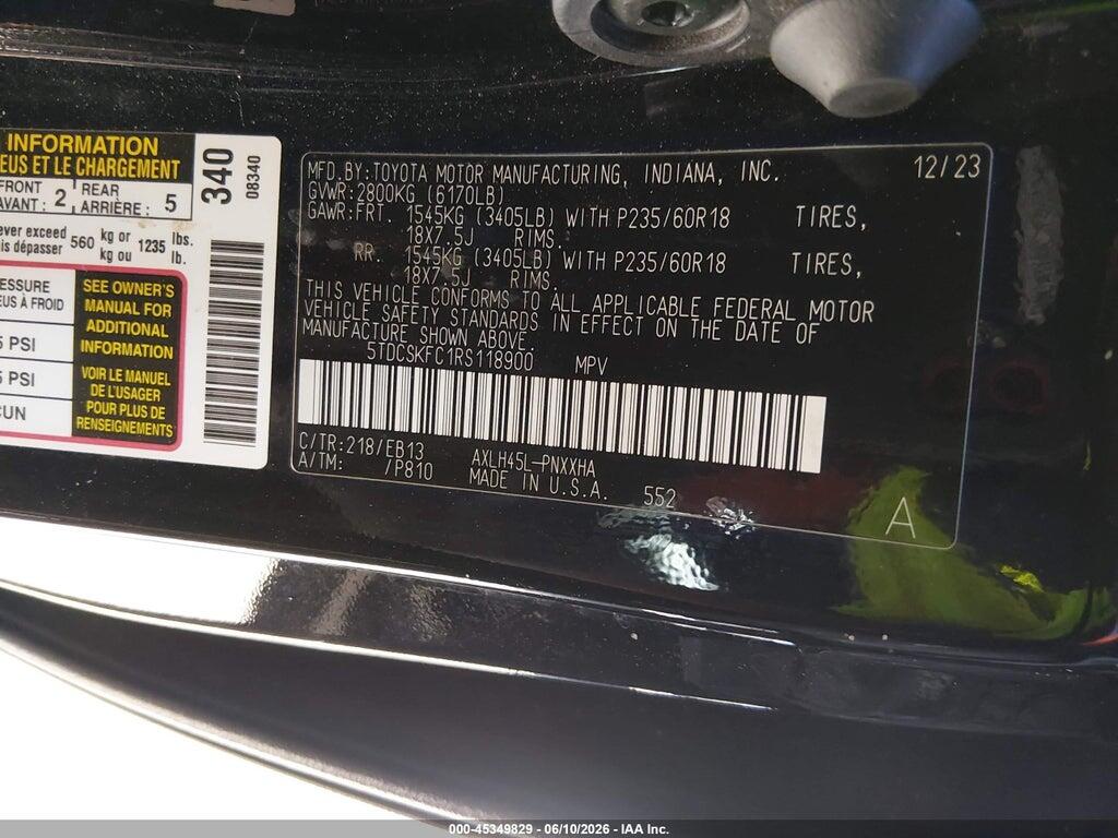 5TDCSKFC1RS118900 2024 TOYOTA SIENNA photo no. 9