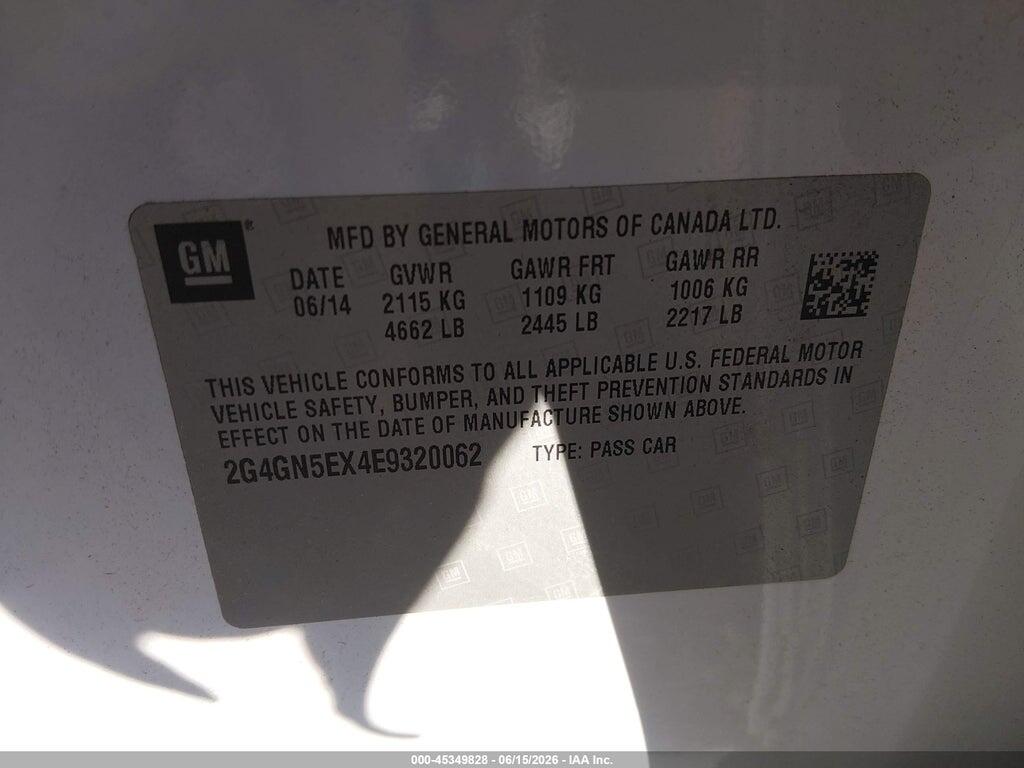 2G4GN5EX4E9320062 2014 BUICK REGAL photo no. 9