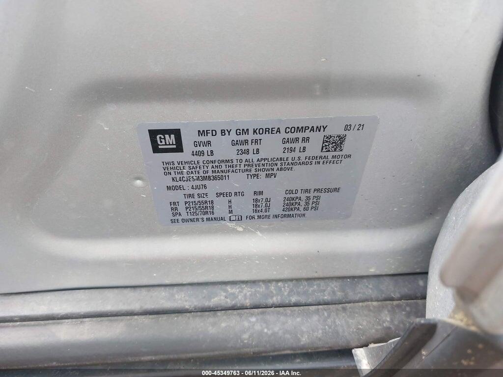 KL4CJESM3MB365011 2021 BUICK ENCORE photo no. 9