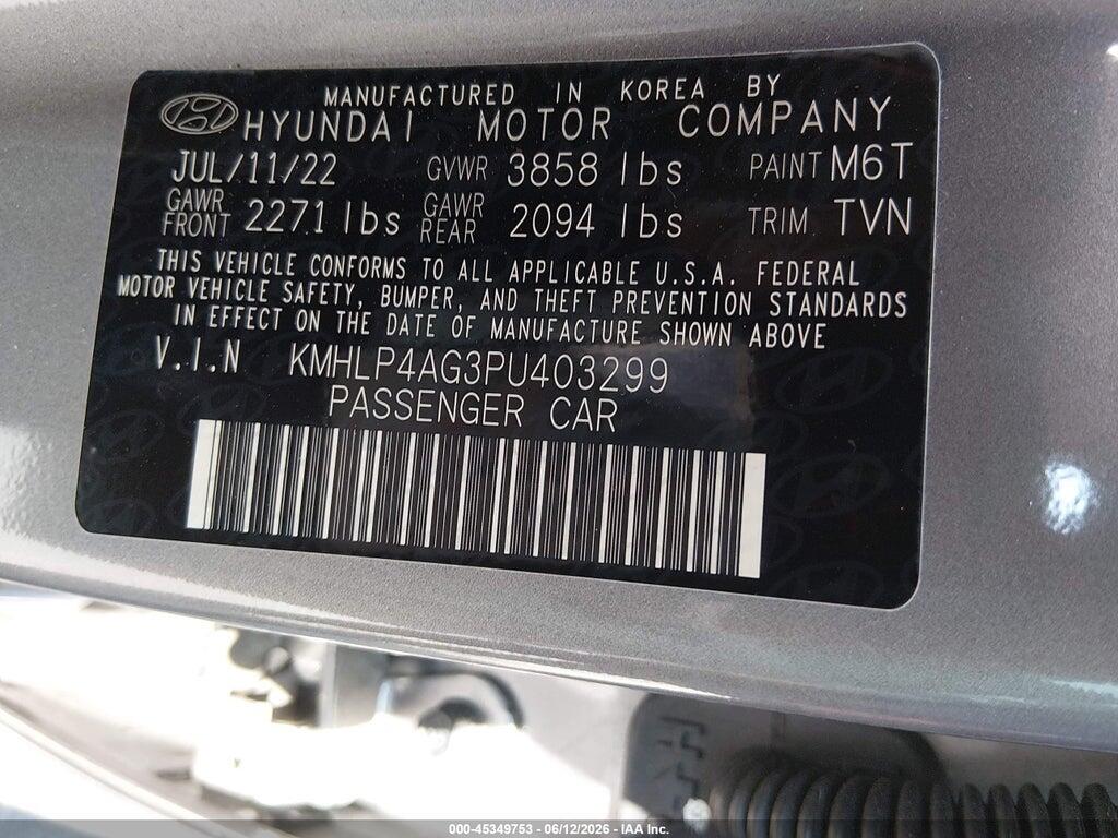 KMHLP4AG3PU403299 2023 HYUNDAI ELANTRA photo no. 9