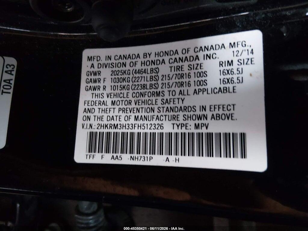 2HKRM3H33FH512326 2015 HONDA CR-V photo no. 9