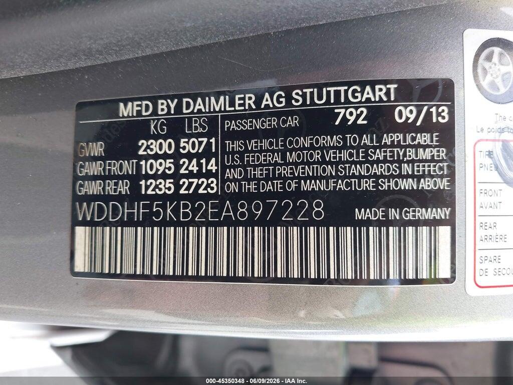WDDHF5KB2EA897228 2014 MERCEDES-BENZ E 350 photo no. 9