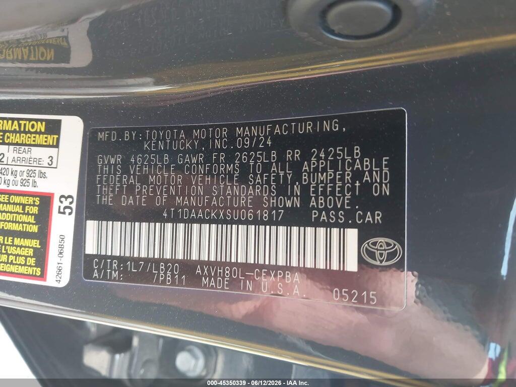 4T1DAACKXSU061817 2025 TOYOTA CAMRY photo no. 9