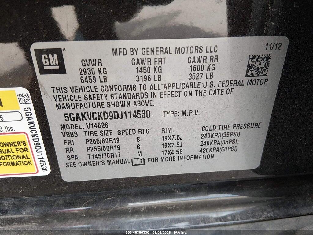 5GAKVCKD9DJ114530 2013 BUICK ENCLAVE photo no. 9