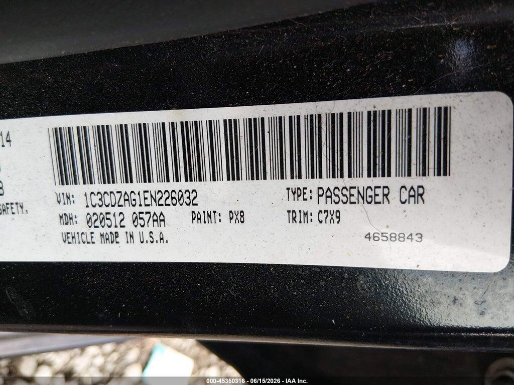 1C3CDZAG1EN226032 2014 DODGE AVENGER photo no. 9
