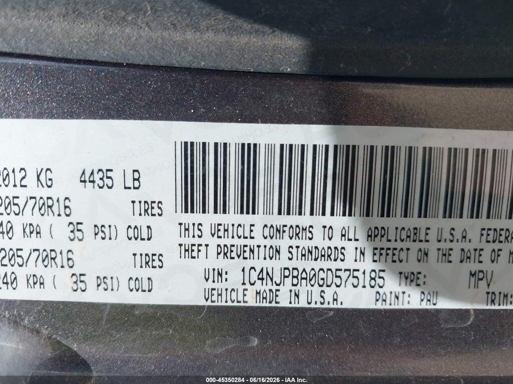 1C4NJPBA0GD575185 2016 JEEP PATRIOT photo no. 9