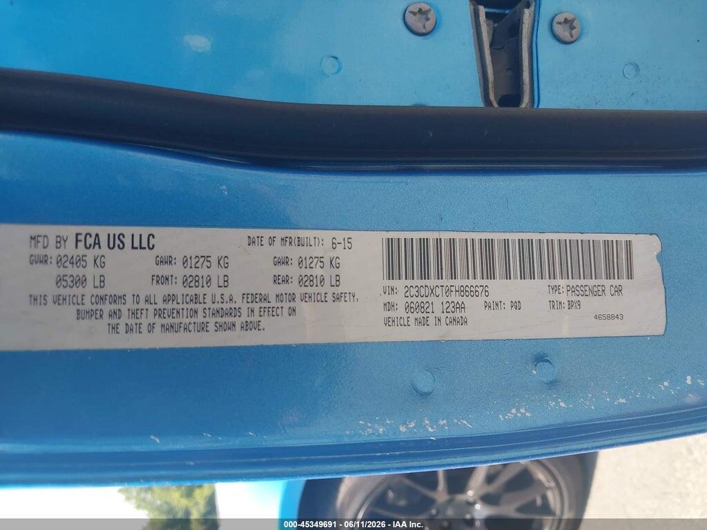 2C3CDXCT0FH866676 2015 DODGE CHARGER photo no. 9
