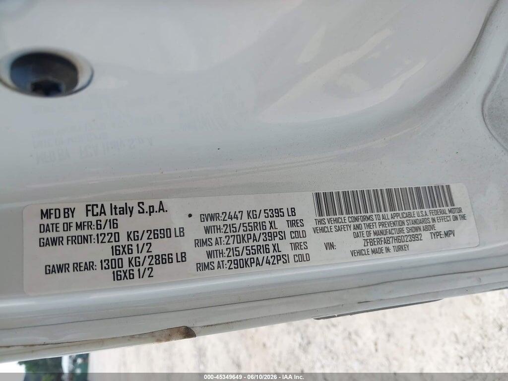 ZFBERFAB7H6D23992 2017 RAM PROMASTER CITY photo no. 9