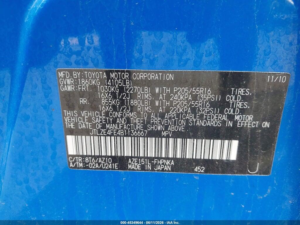 JTLZE4FE4B1136667 2011 SCION XB photo no. 9