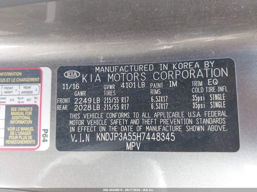 KNDJP3A55H7448345 2017 KIA SOUL photo no. 9