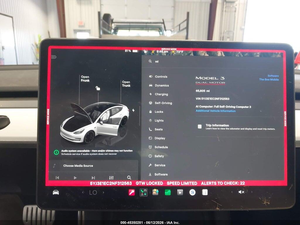 5YJ3E1EC2NF312563 2022 TESLA MODEL 3 photo no. 7
