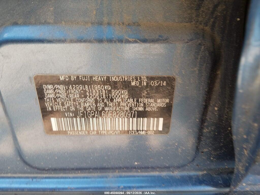 JF1GPAL60E8280971 2014 SUBARU IMPREZA photo no. 9