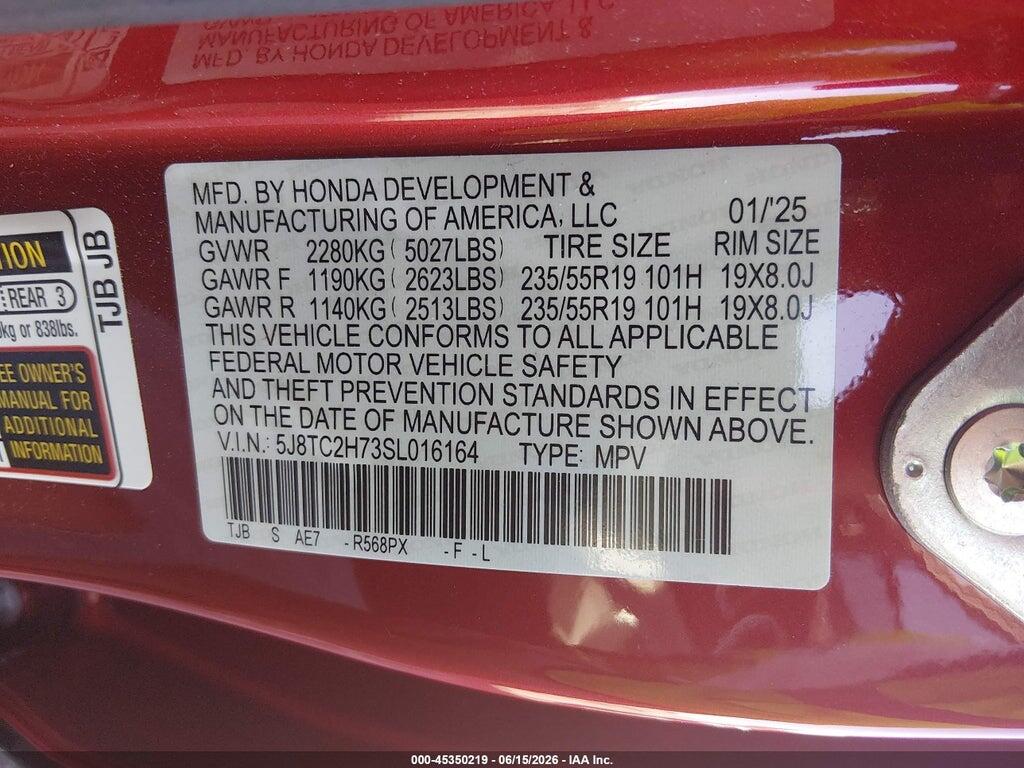 5J8TC2H73SL016164 2025 ACURA RDX photo no. 9