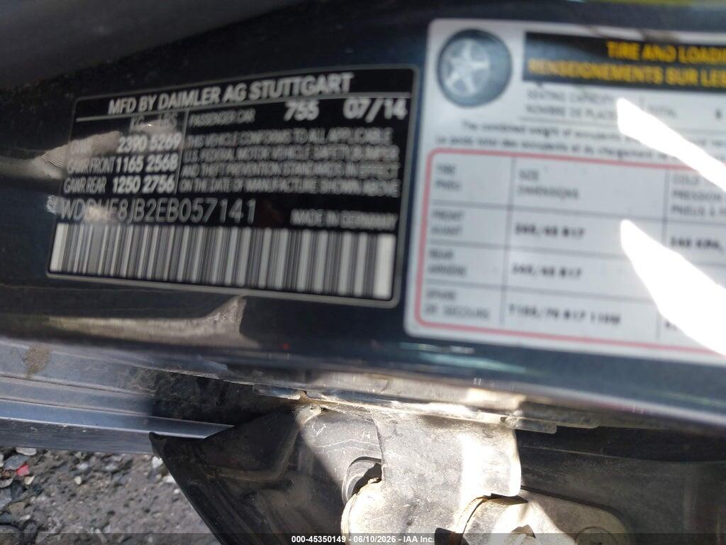 WDDHF8JB2EB057141 2014 MERCEDES-BENZ E 350 photo no. 9